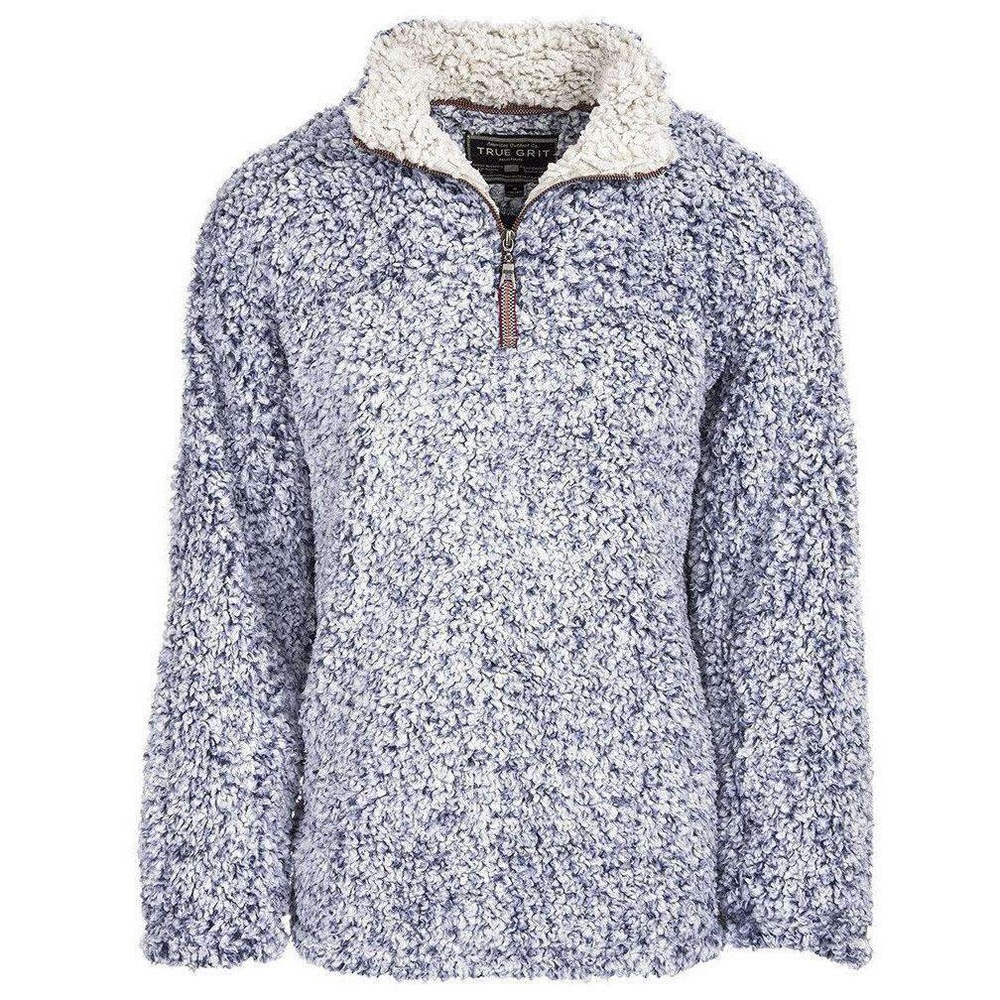 True Grit The Original Frosty Tipped Sherpa Pullover in Vintage Blue